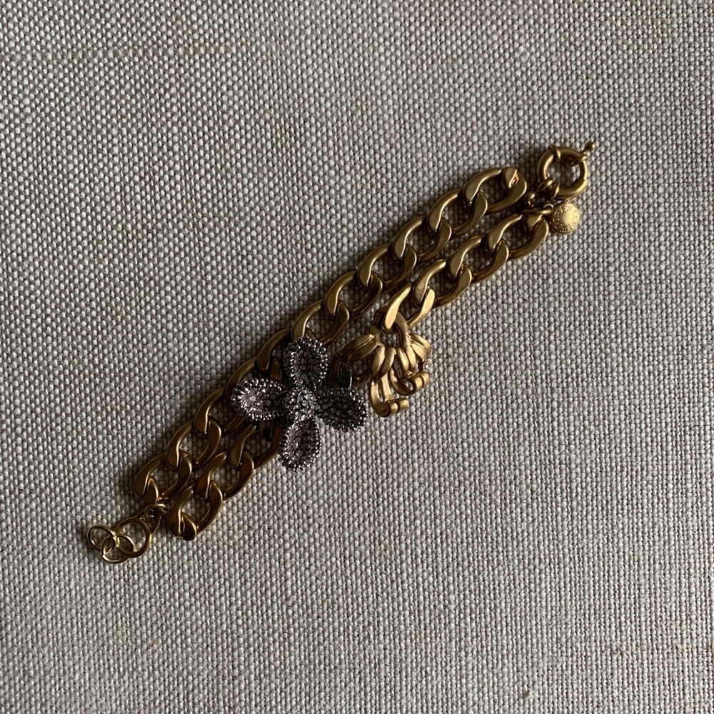 J. Crew Floral Rhinestone Bracelet